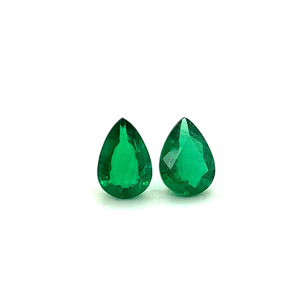 12.23x8.81x5.48mm Pear-shaped Emerald (2 pc 6.32 ct)