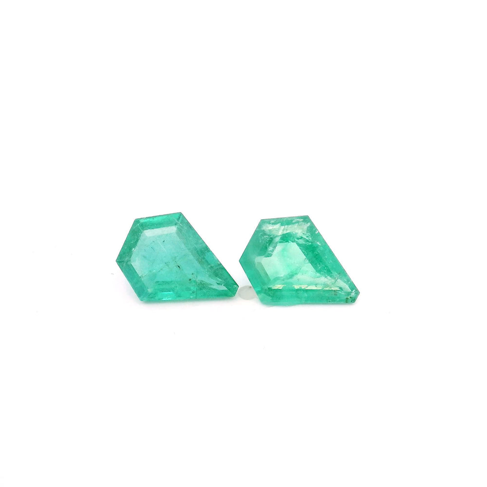 8.80x7.00x0.00mm Fancy Cut Emerald (2 pc 2.66 ct)