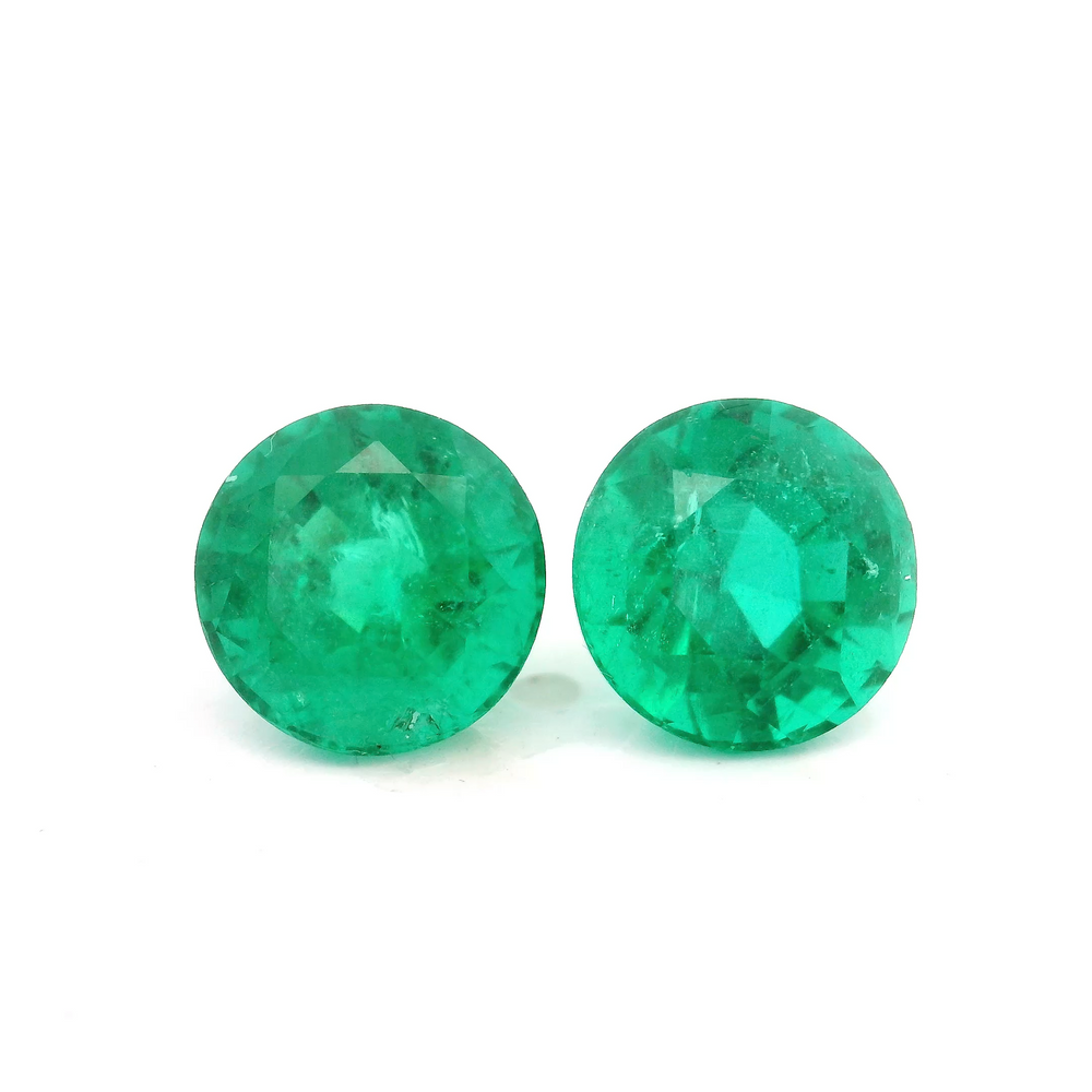 7.50x0.00x0.00mm Round Emerald (2 pc 3.40 ct)