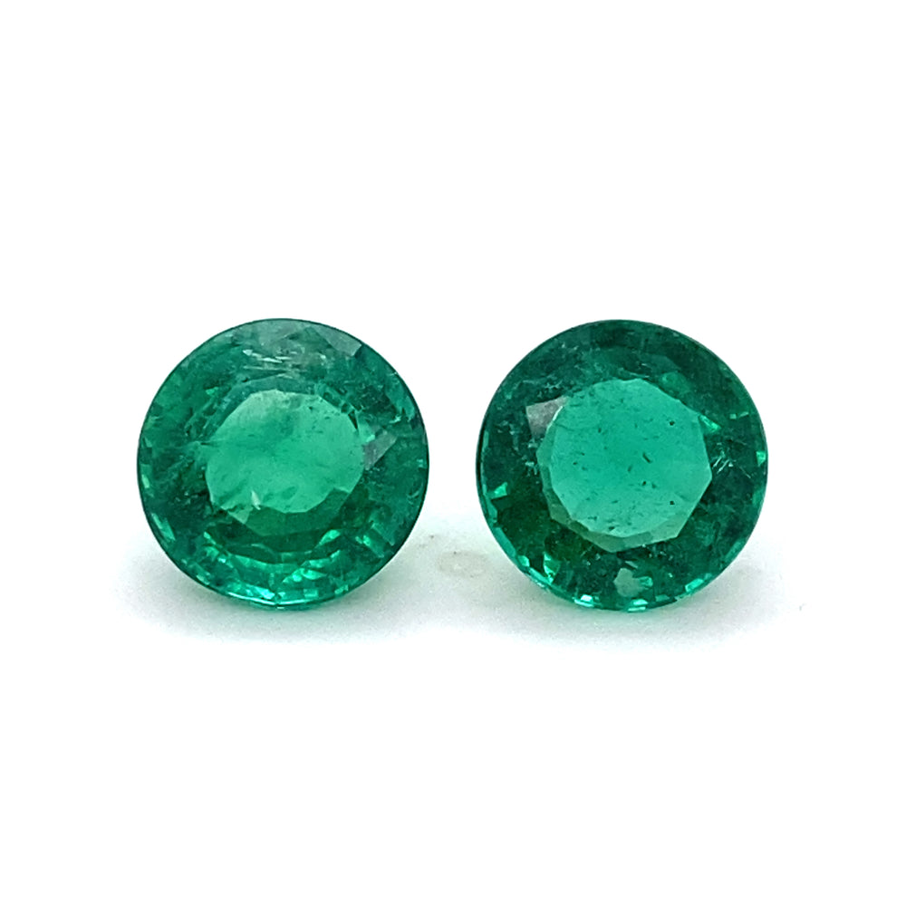 10.34x10.36x5.42mm Round Emerald (2 pc 7.22 ct)