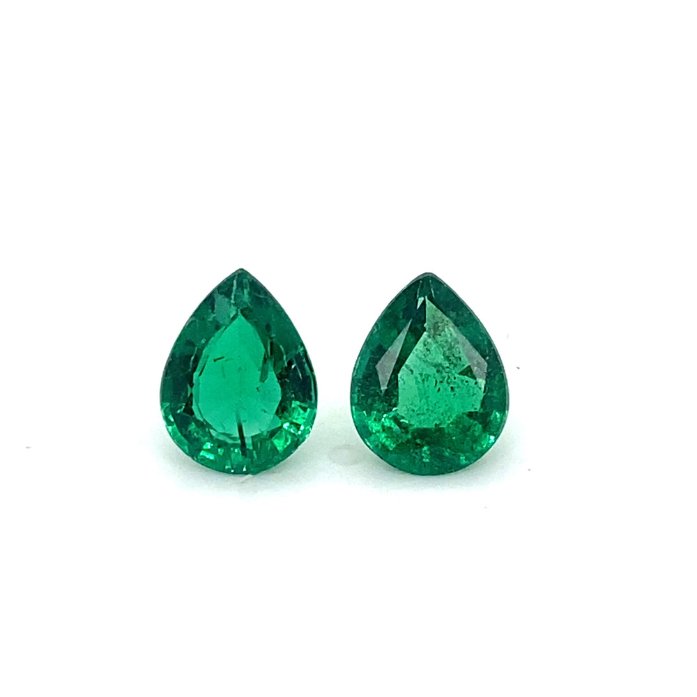 10.00x7.80x4.20mm Pear-shaped Emerald (2 pc 3.64 ct)