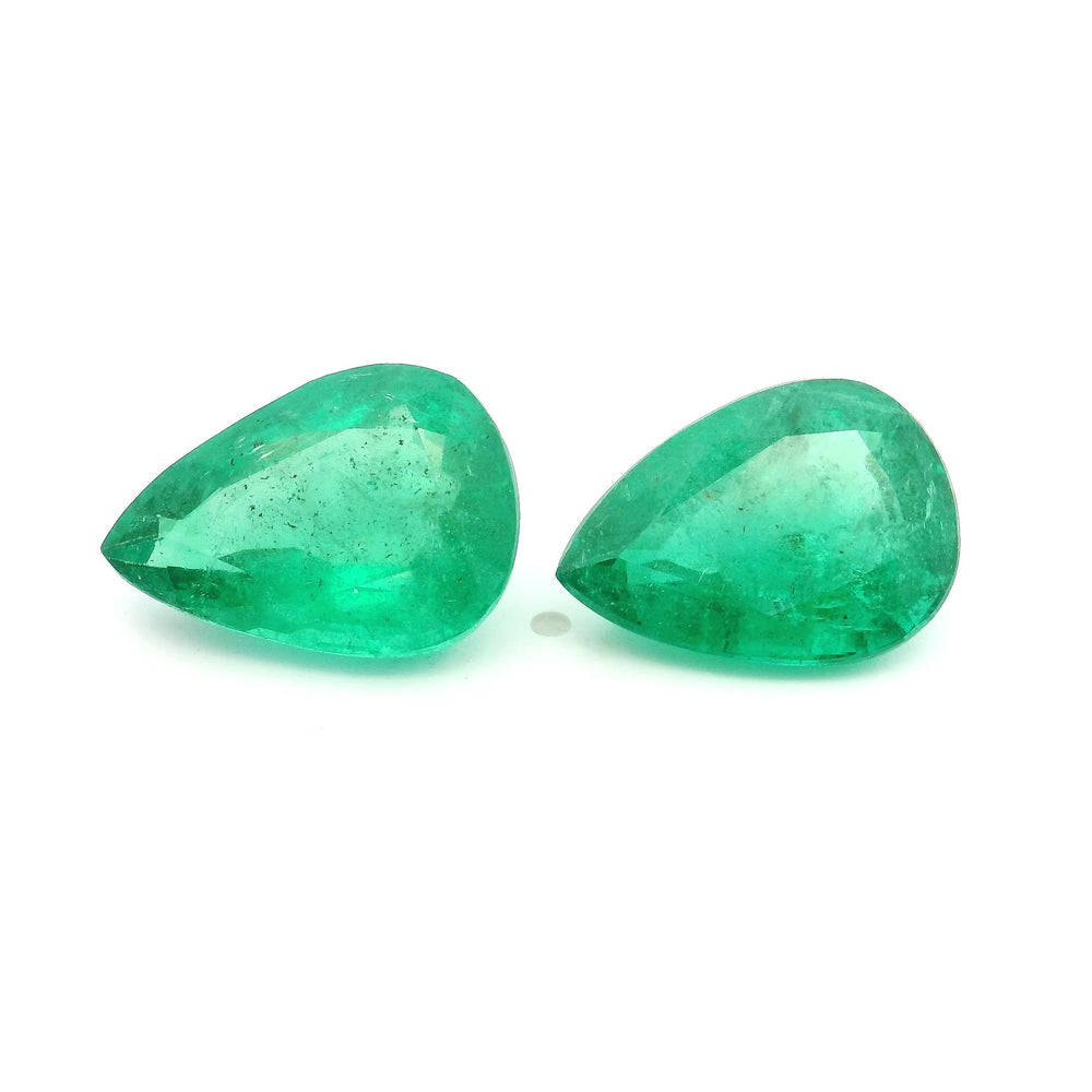 16.00x11.40x0.00mm Pear-shaped Emerald (2 pc 14.55 ct)