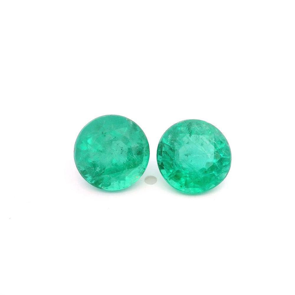 9.00x9.00x0.00mm Round Emerald (2 pc 5.66 ct)