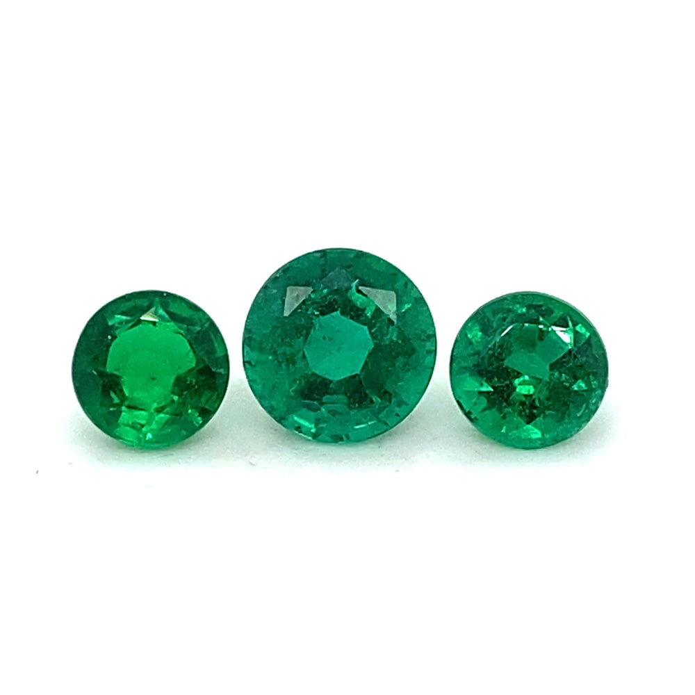 8.00x0.00x0.00mm Round Emerald (3 pc 3.86 ct)