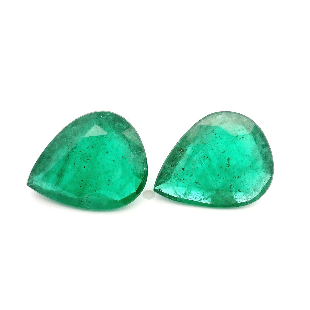 14.92x11.88x0.00mm Pear-shaped Emerald (2 pc 10.22 ct)