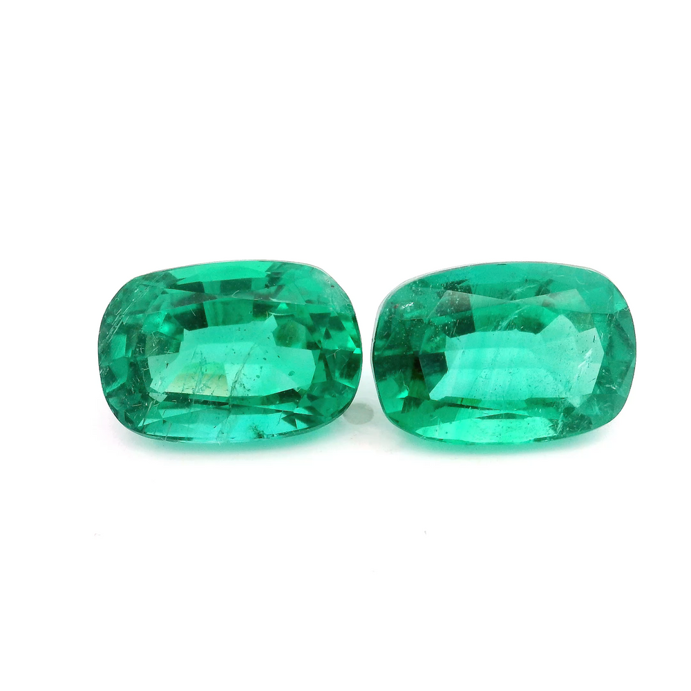 12.80x8.86x7.13mm Cushion Emerald (2 pc 11.28 ct)