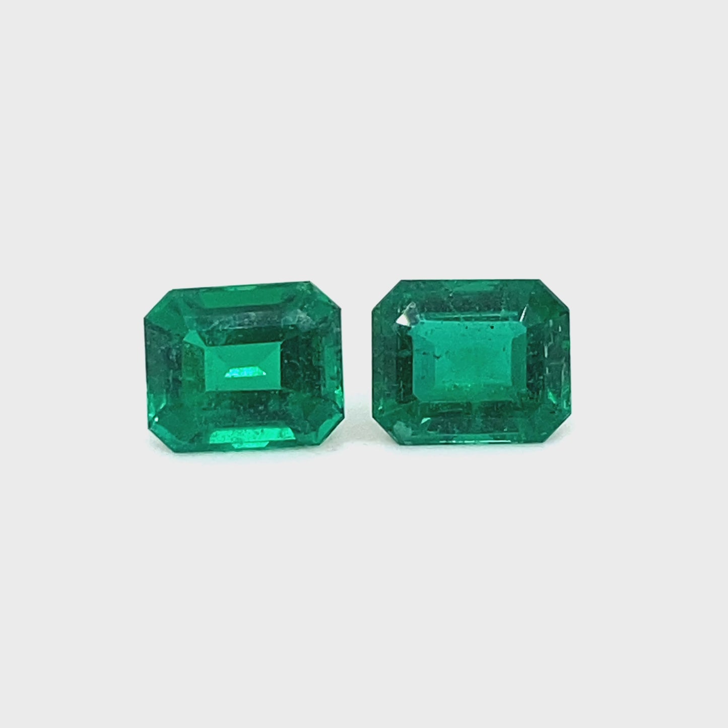 
                  
                    Load and play video in Gallery viewer, 10.06x8.43x5.21mm Octagon Emerald (2 pc 6.56 ct)
                  
                