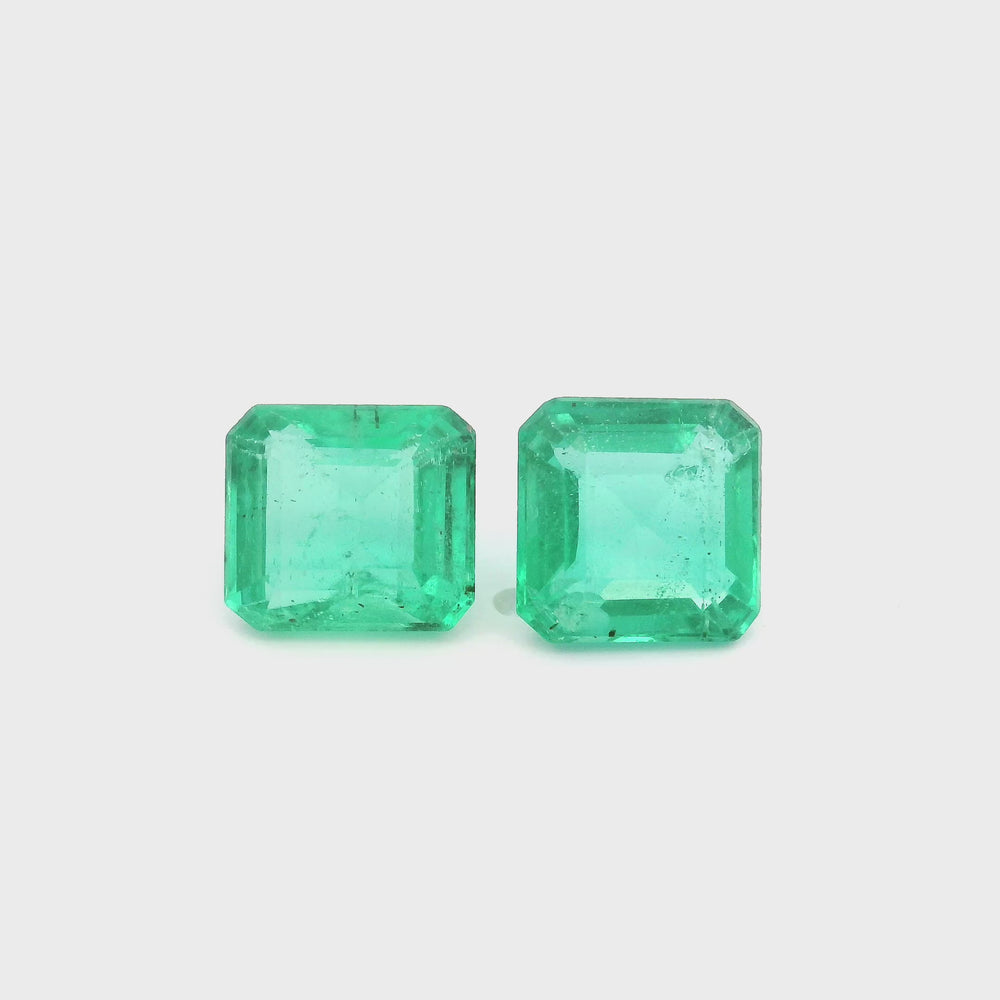 
                  
                    Load and play video in Gallery viewer, 8.20x7.41x0.00mm Octagon Emerald (2 pc 4.87 ct)
                  
                