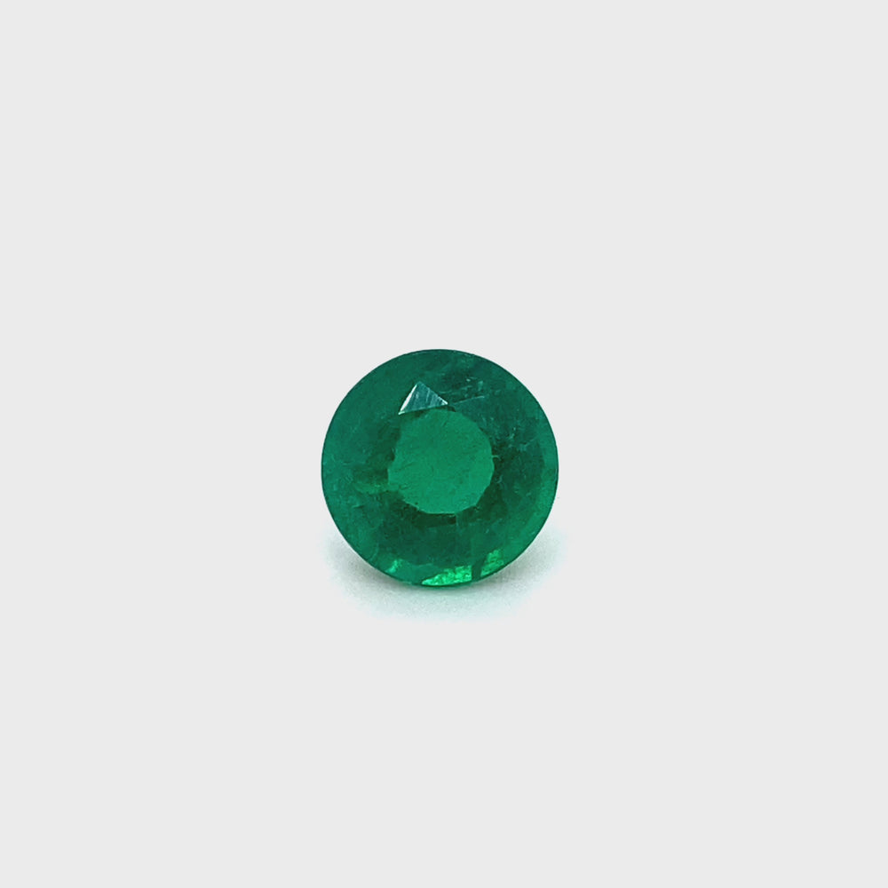
                  
                    Load and play video in Gallery viewer, 9.45x9.51x6.28mm Round Emerald (1 pc 3.08 ct)
                  
                