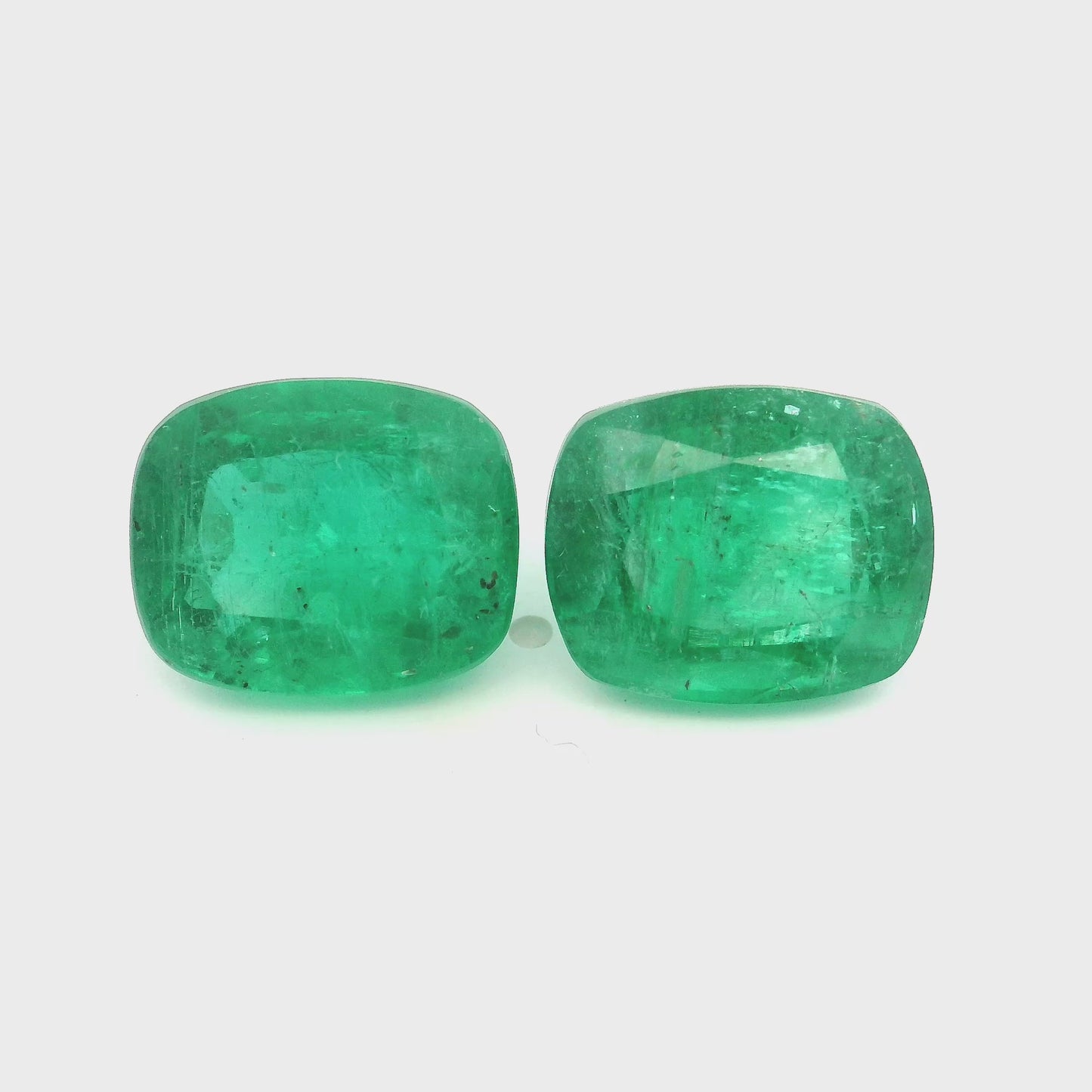 13.18x10.78x0.00mm Cushion Emerald (2 pc 16.84 ct)