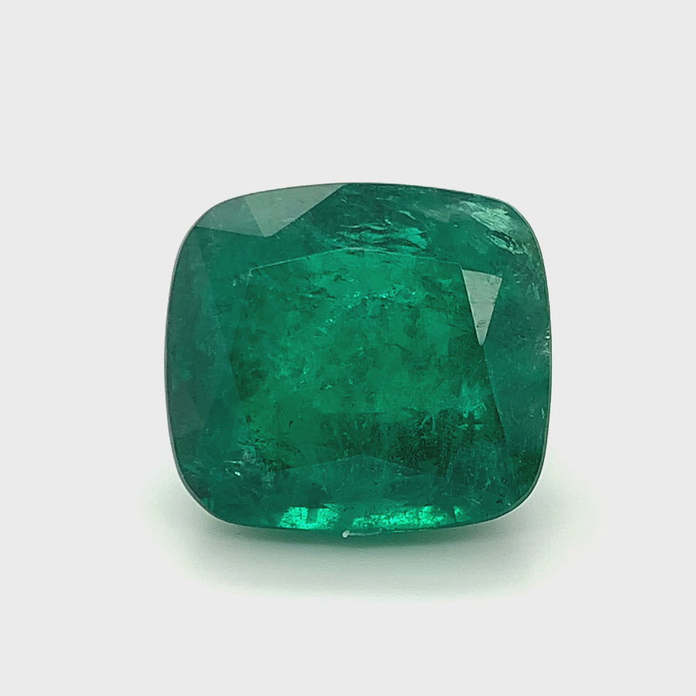 
                  
                    Load and play video in Gallery viewer, 23.00x19.00x0.00mm Cushion Emerald (1 pc 51.62 ct)
                  
                