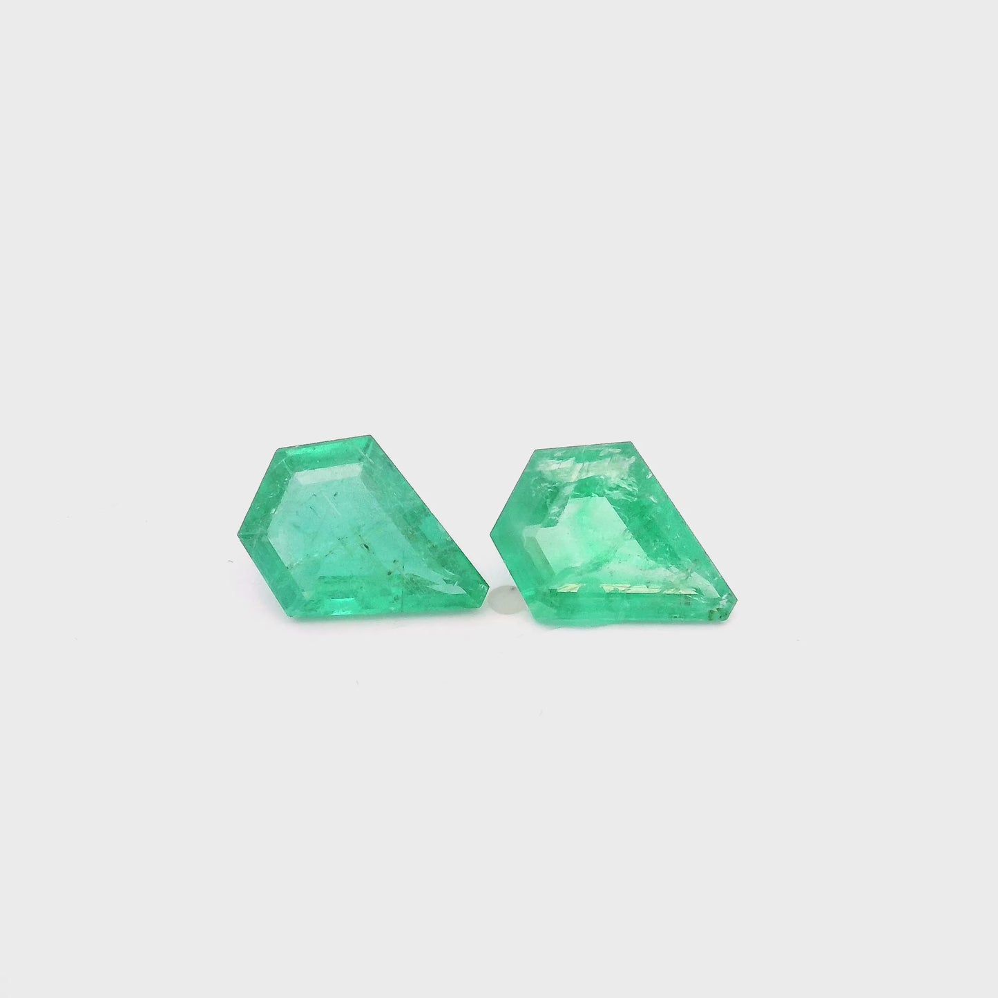 
                  
                    Load and play video in Gallery viewer, 8.80x7.00x0.00mm Fancy Cut Emerald (2 pc 2.66 ct)
                  
                