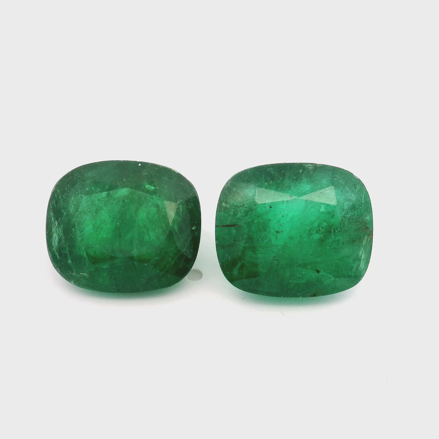 14.40x12.60x8.50mm Cushion Emerald (2 pc 20.23 ct)