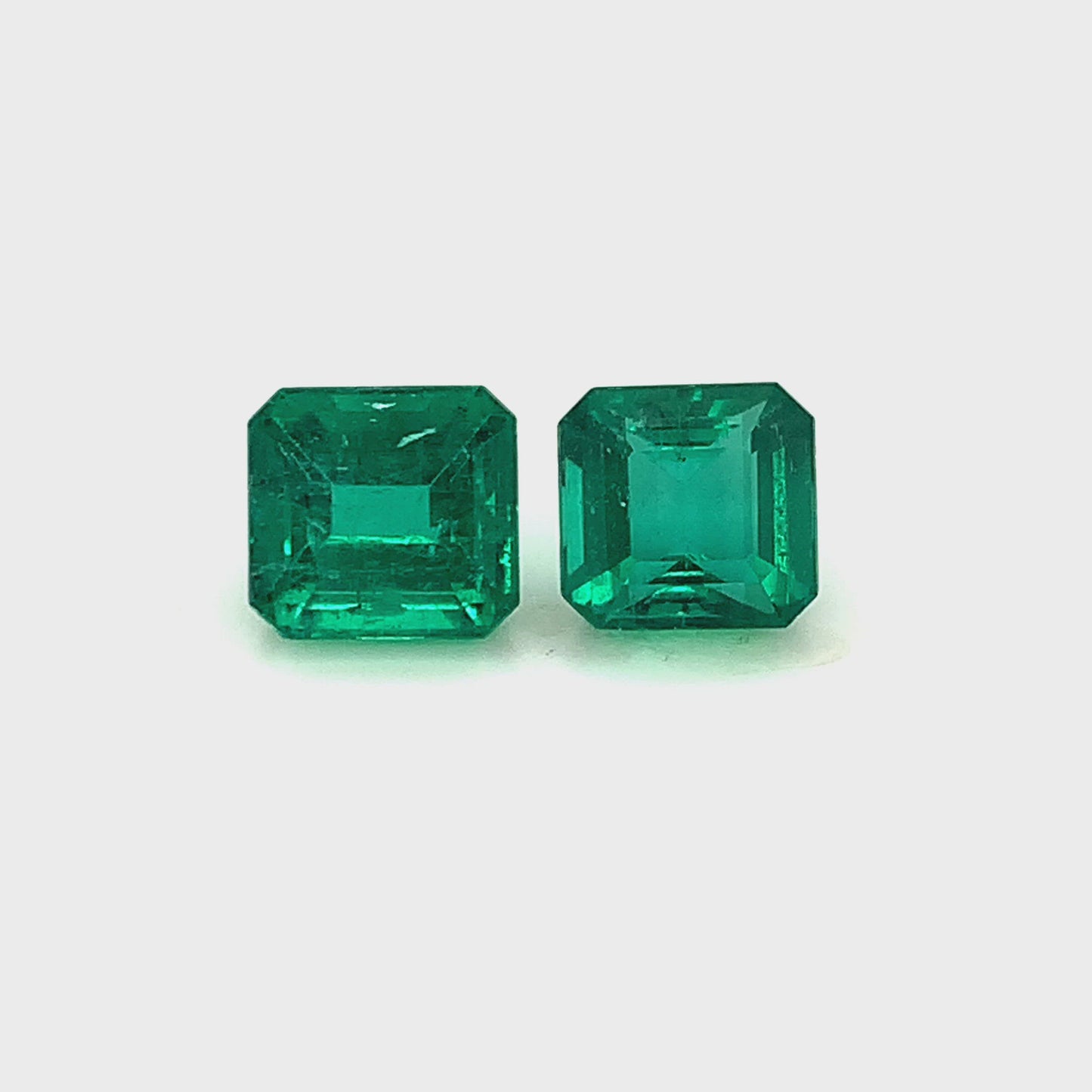 
                  
                    Load and play video in Gallery viewer, 10.09x9.63x6.71mm Octagon Emerald Pair (2 pc 10.09 ct)
                  
                