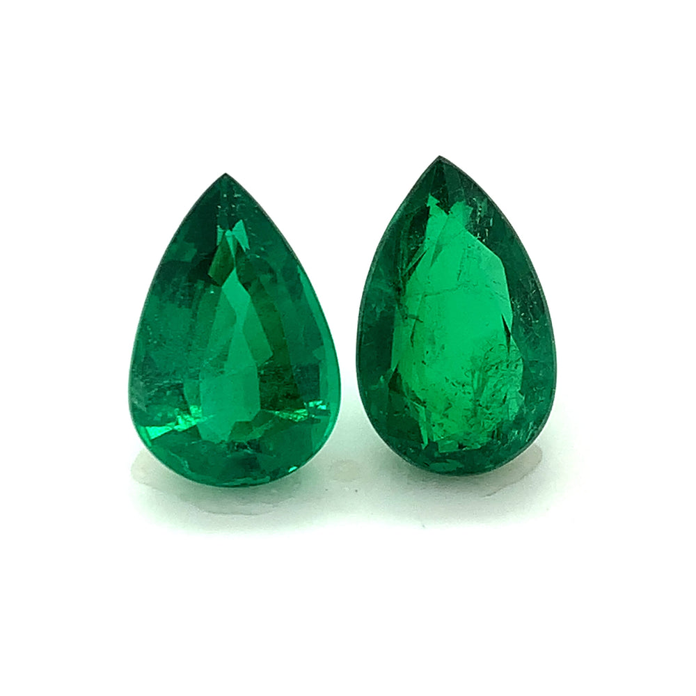 18.31x12.32x7.82mm Pear-shaped Emerald (2 pc 20.29 ct)