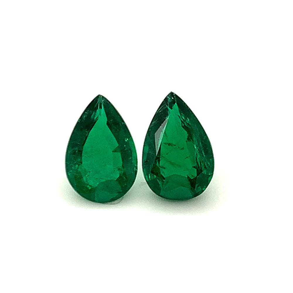 14.54x9.66x5.79mm Pear-shaped Emerald (2 pc 8.46 ct)