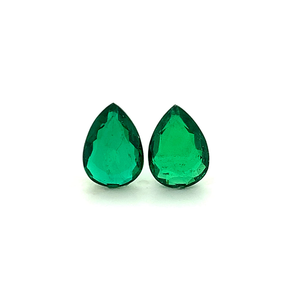 13.66x9.78x5.13mm Pear-shaped Emerald (2 pc 8.47 ct)