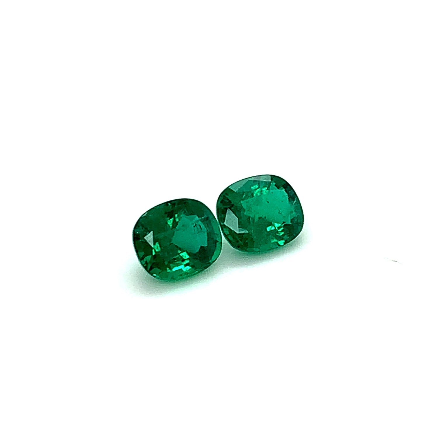 8.66x7.30x4.44mm Cushion Emerald (2 pc 3.56 ct)