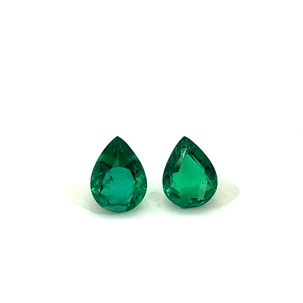 9.80x7.60x0.00mm Pear-shaped Emerald (2 pc 3.39 ct)