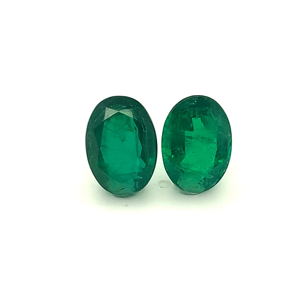 14.90x10.60x0.00mm Oval Emerald Pair (2 pc 12.78 ct)
