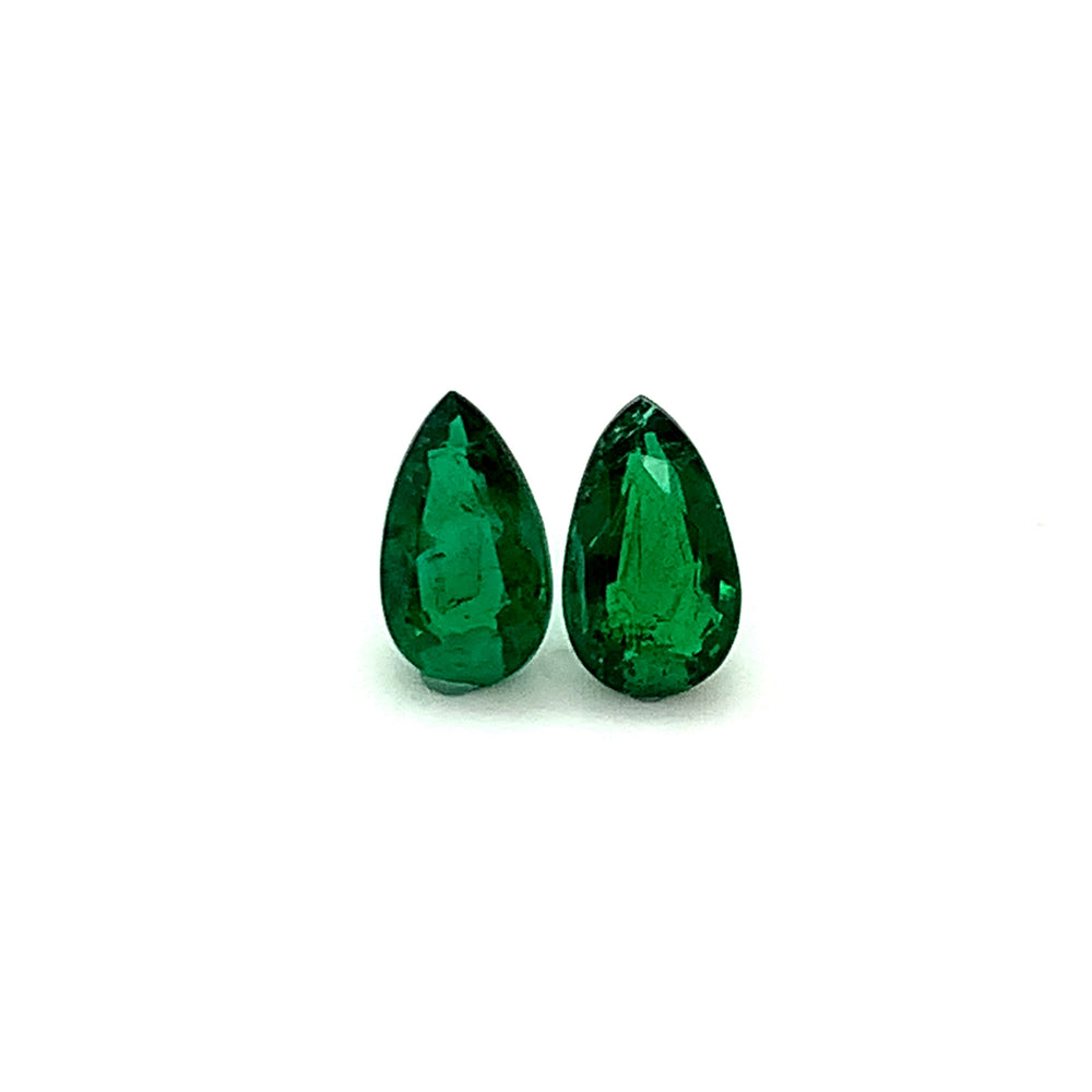 10.90x6.20x0.00mm Pear-shaped Emerald (2 pc 3.14 ct)