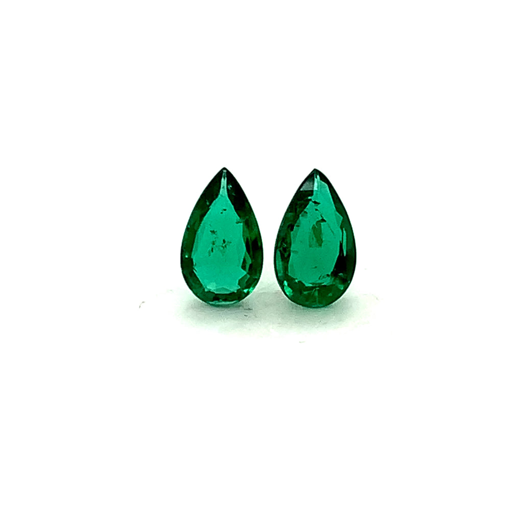 9.70x5.70x0.00mm Pear-shaped Emerald (2 pc 2.11 ct)