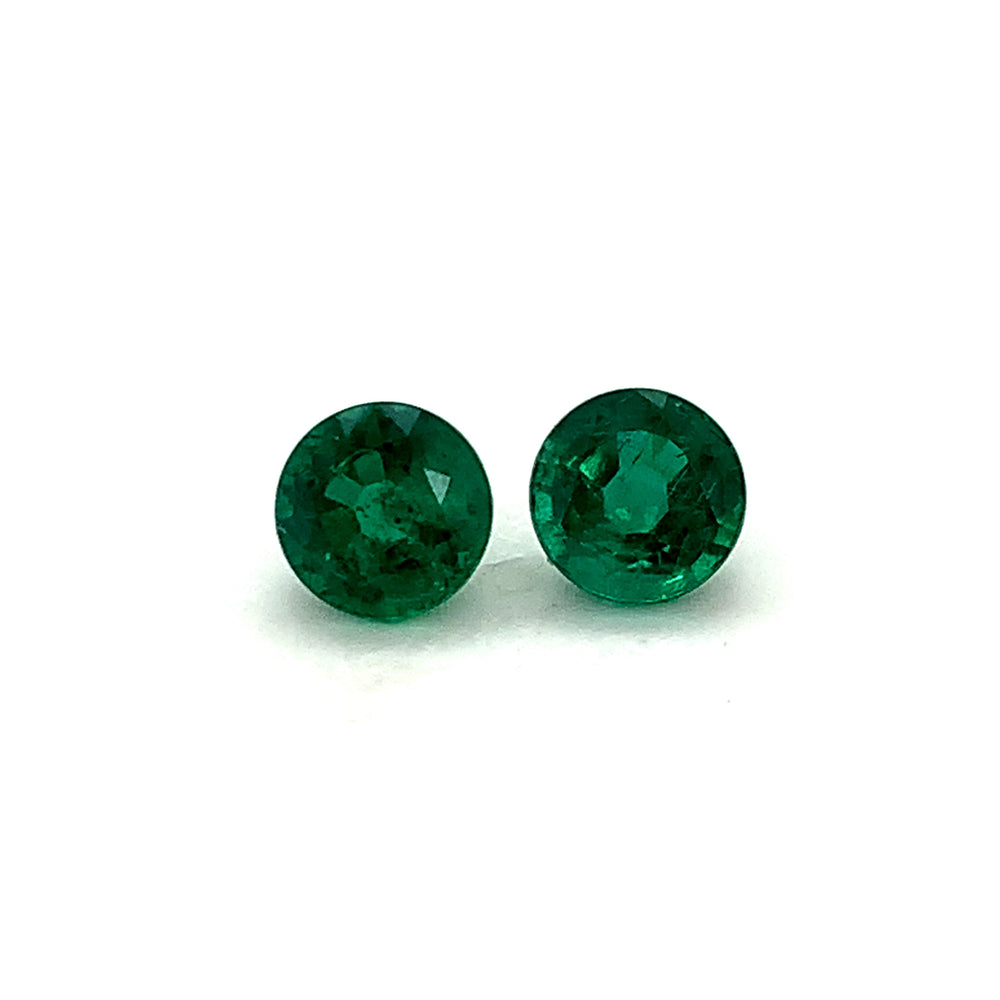 7.00x0.00x0.00mm Round Emerald (2 pc 2.78 ct)