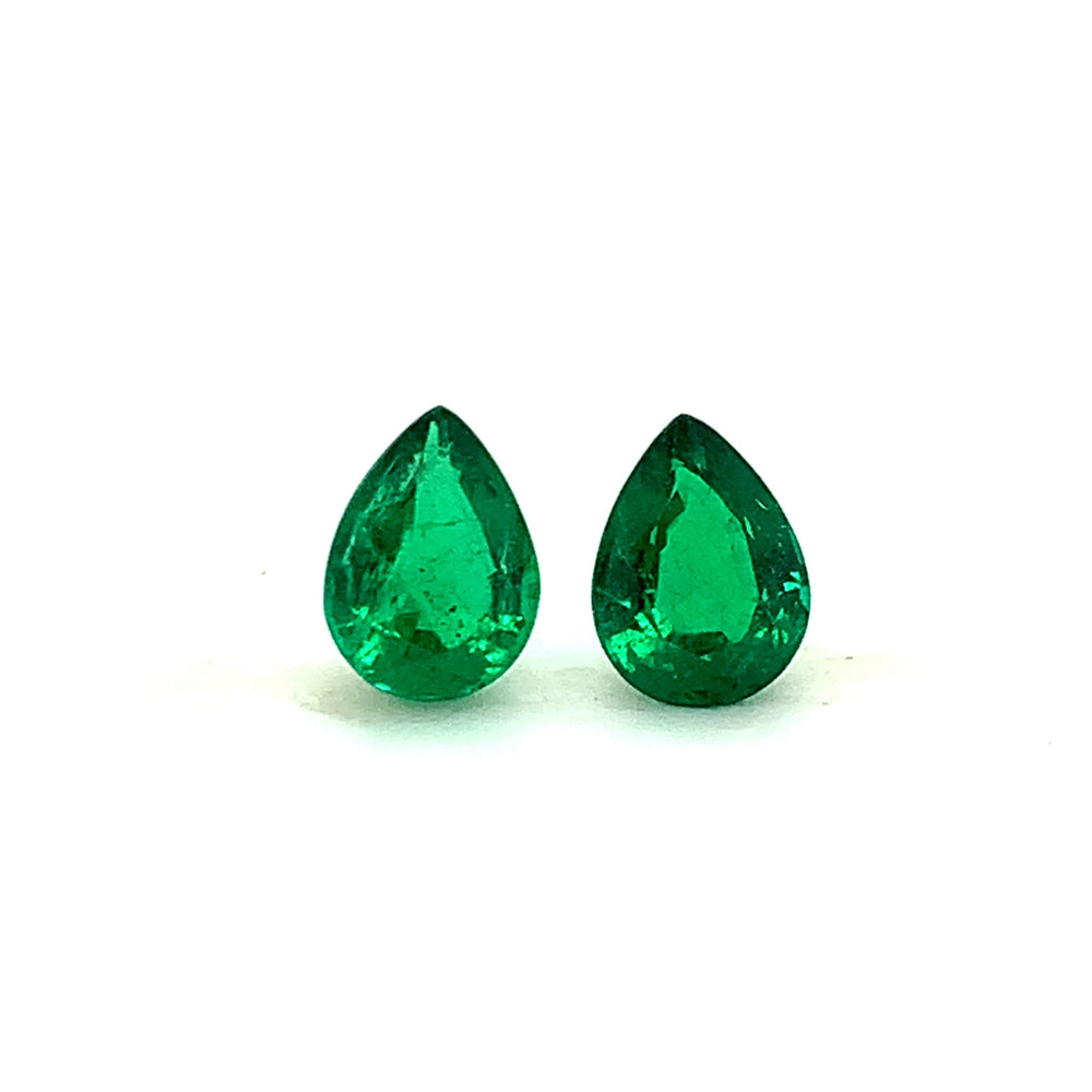 10.99x8.23x5.04mm Pear-shaped Emerald (2 pc 4.87 ct)