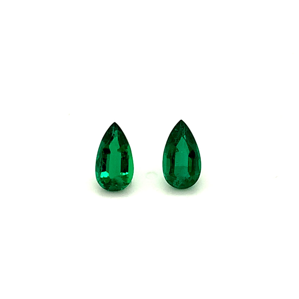 10.68x5.95x3.72mm Pear-shaped Emerald (2 pc 2.89 ct)