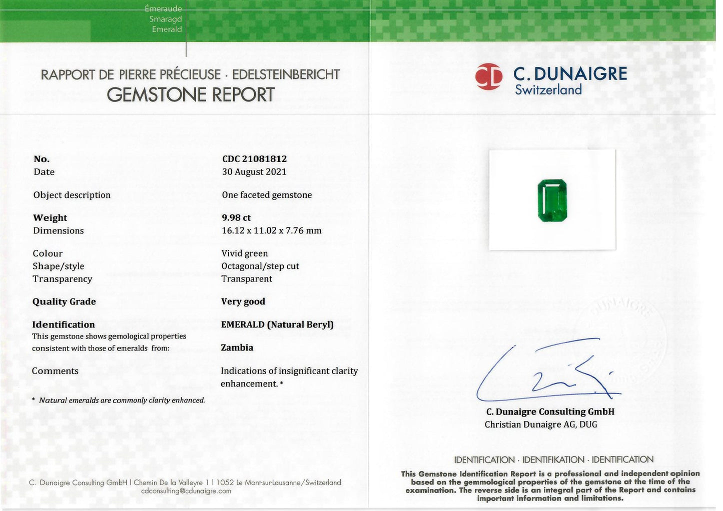 
                  
                    16.12x11.02x7.76mm Octagon Emerald (1 pc 9.98 ct)
                  
                