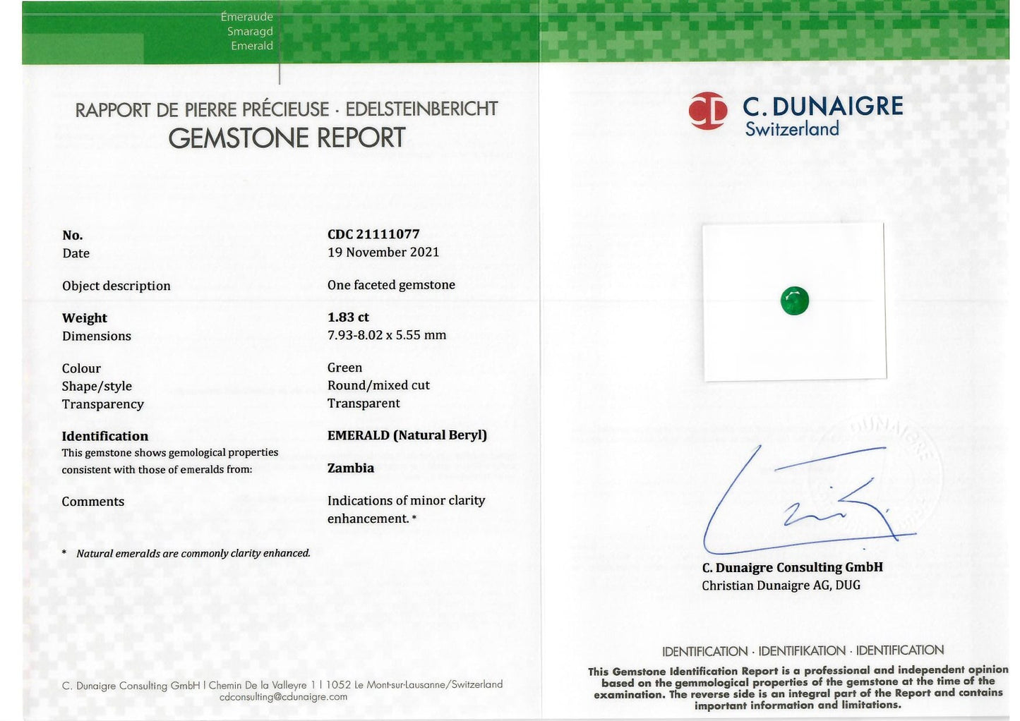 
                  
                    7.93x8.02x5.55mm Round Emerald ( 1.83 ct)
                  
                