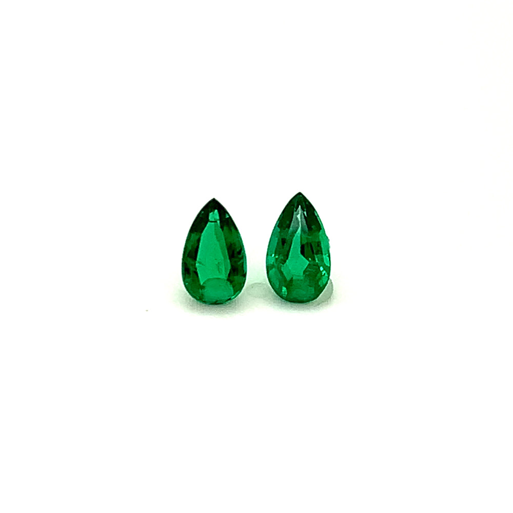 8.70x5.10x0.00mm Pear-shaped Emerald (2 pc 1.56 ct)