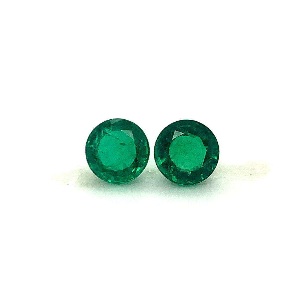 9.00x0.00x0.00mm Round Emerald (2 pc 5.83 ct)