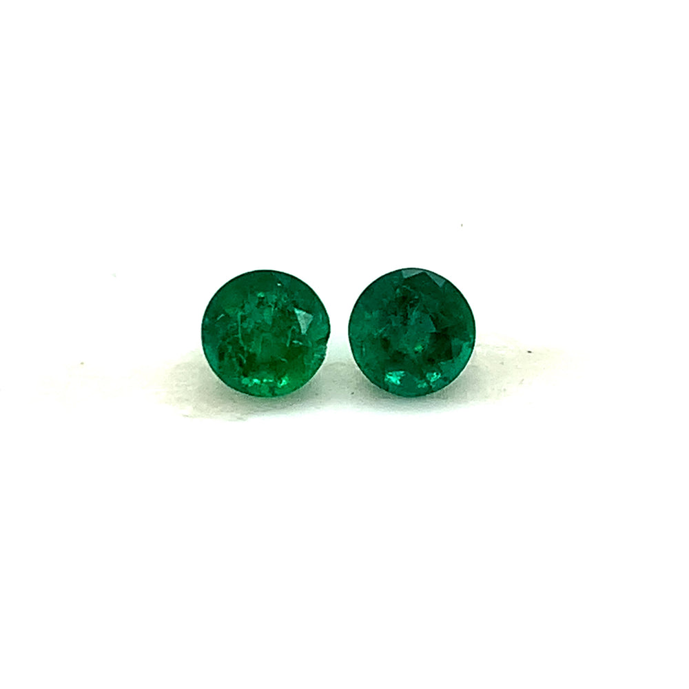 7.00x0.00x0.00mm Round Emerald (2 pc 2.17 ct)