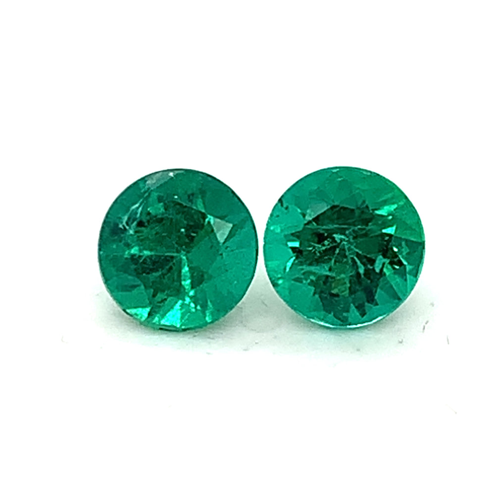 7.40x7.40x0.00mm Round Emerald (2 pc 2.79 ct)