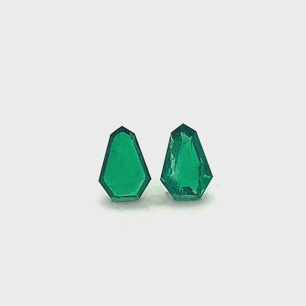 
                  
                    Load and play video in Gallery viewer, 7.92x5.49x2.28mm Fancy Cut Emerald (2 pc 1.36 ct)
                  
                