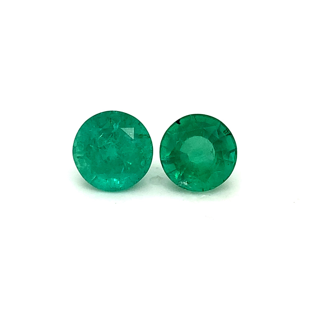 9.37x0.00x0.00mm Round Emerald (2 pc 6.86 ct)