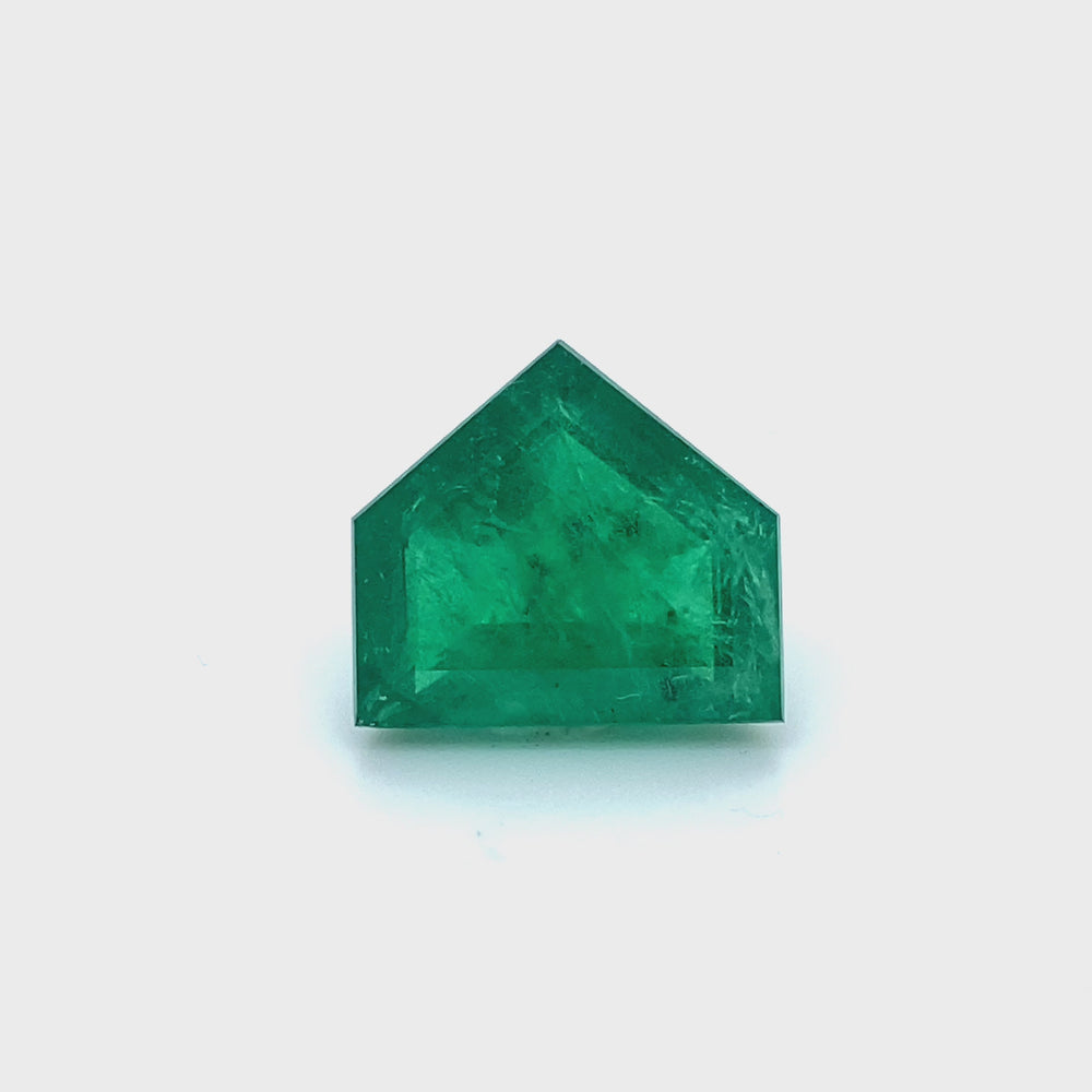 
                  
                    Load and play video in Gallery viewer, 14.87x16.57x9.05mm Fancy Cut Emerald (1 pc 13.10 ct)
                  
                