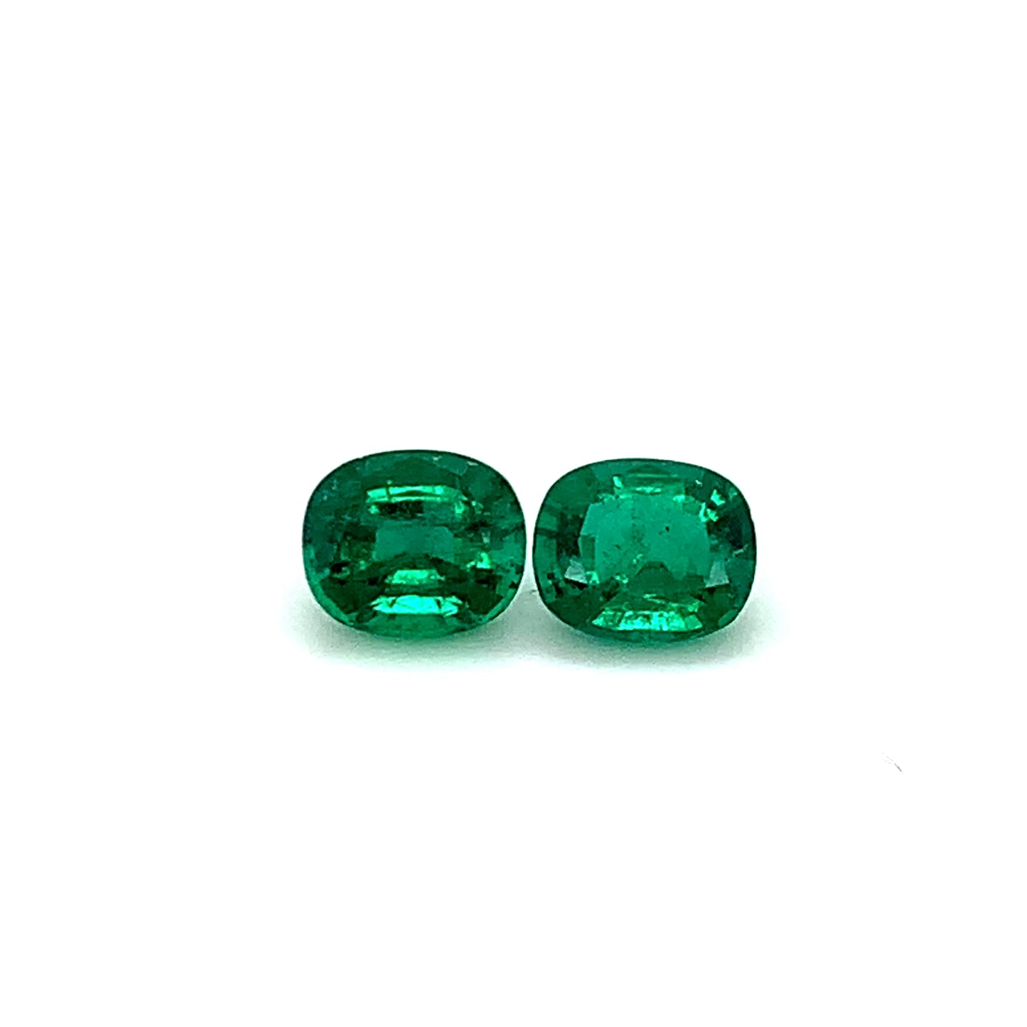 8.66x7.30x4.44mm Cushion Emerald Pair (2 pc 3.56 ct)