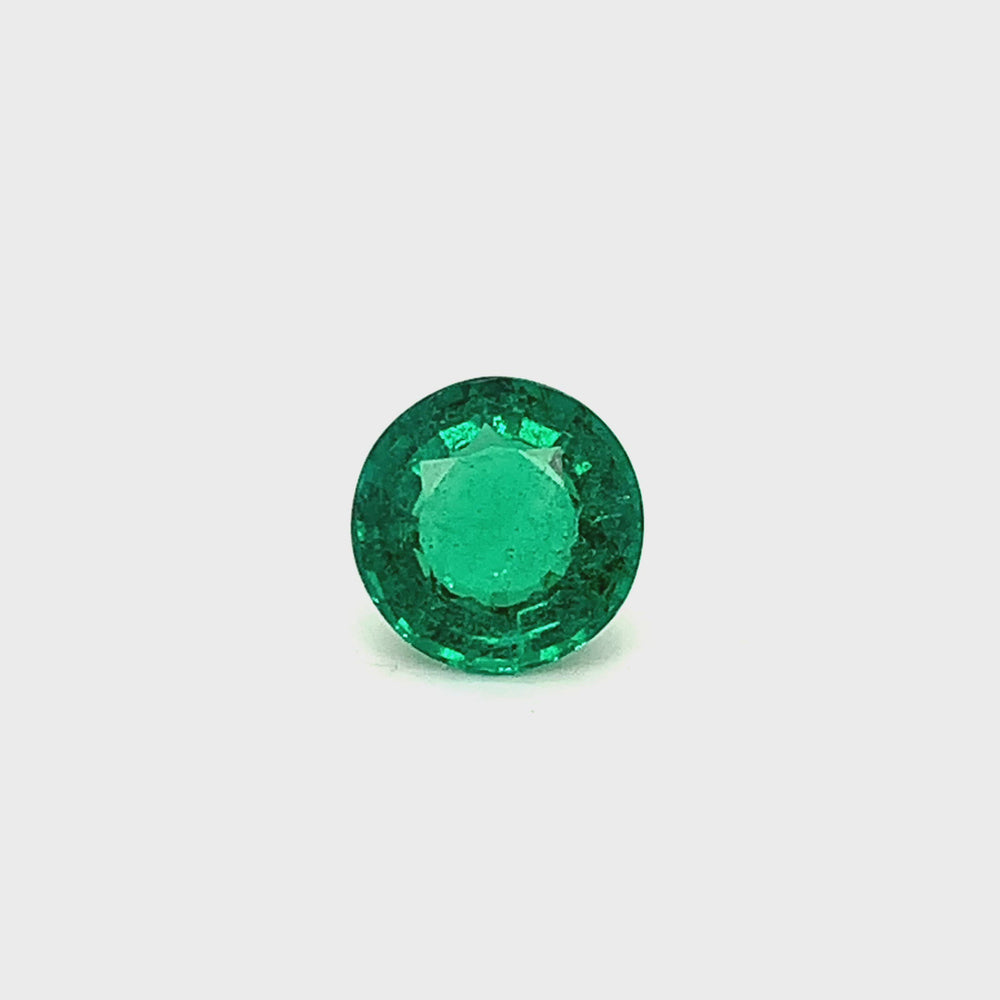 
                  
                    Load and play video in Gallery viewer, 11.40x11.49x6.14mm Round Emerald (1 pc 4.60 ct)
                  
                