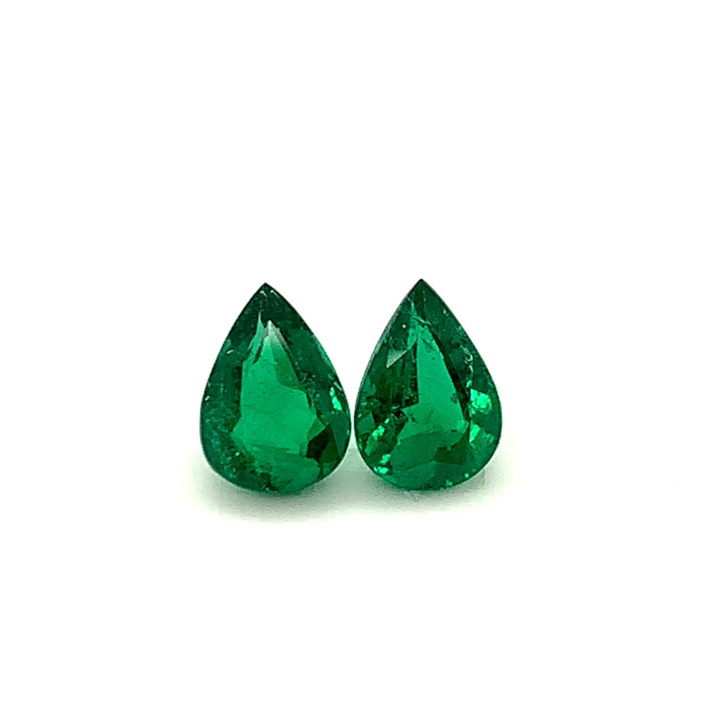 11.55x8.21x5.48mm Pear-shaped Emerald Pair (2 pc 5.42 ct)