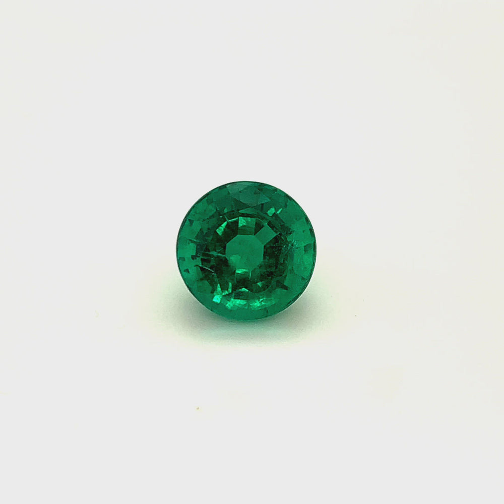
                  
                    Load and play video in Gallery viewer, 10.34x10.39x7.50mm Round Emerald (1 pc 4.57 ct)
                  
                
