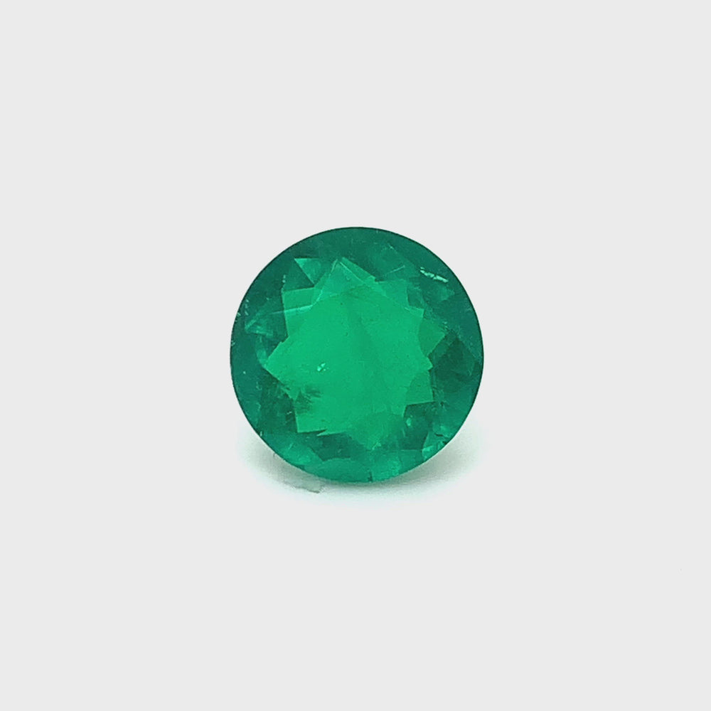 
                  
                    Load and play video in Gallery viewer, 12.26x12.30x5.87mm Round Emerald (1 pc 5.45 ct)
                  
                