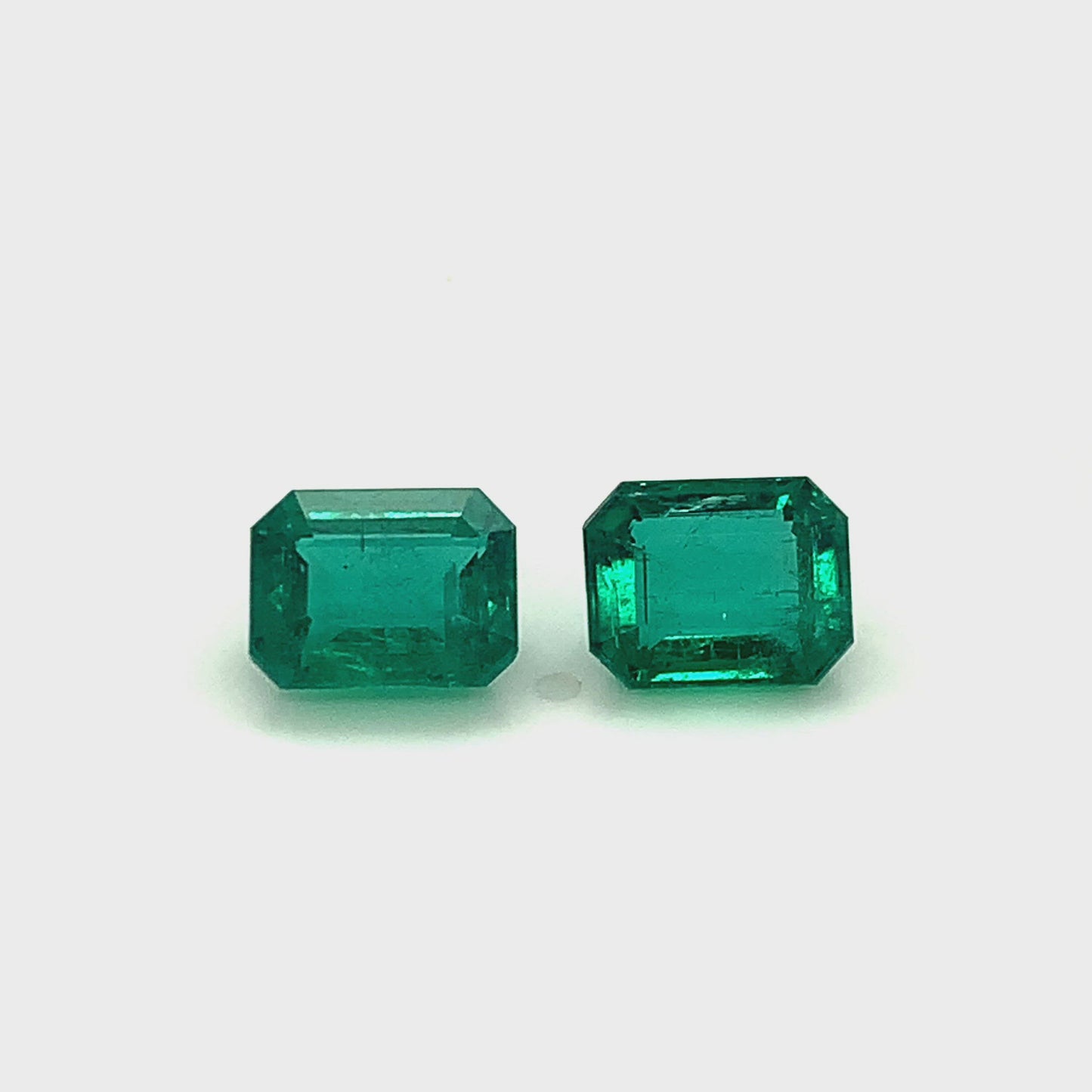 11.35x8.83x6.05mm Octagon Emerald Pair (2 pc 9.28 ct)