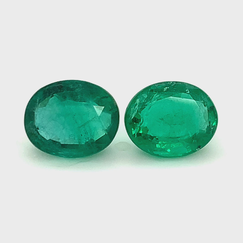 
                  
                    Load and play video in Gallery viewer, Oval Emerald (2 pc 6.79 ct)
                  
                
