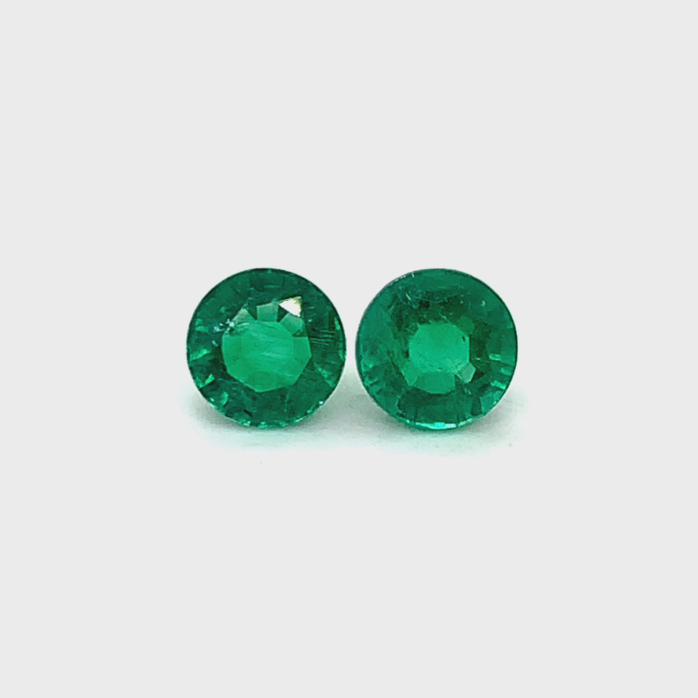 
                  
                    Load and play video in Gallery viewer, Round Emerald (2 pc 3.23 ct)
                  
                