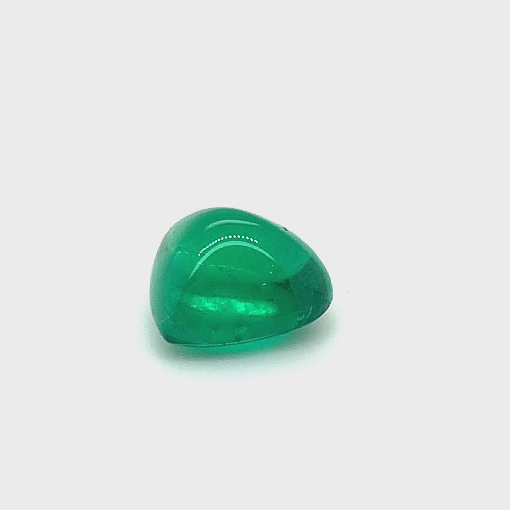 
                  
                    Load and play video in Gallery viewer, 13.22x13.13x8.53mm Cab Pear Shape Emerald (1 pc 8.47 ct)
                  
                